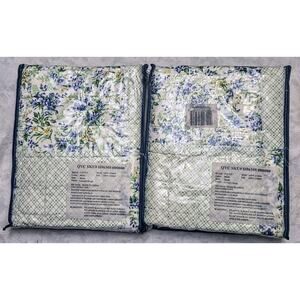 Quilted Pillow Shams 2 Cases Cottage Core Colorful Floral 100% Cotton QVC New